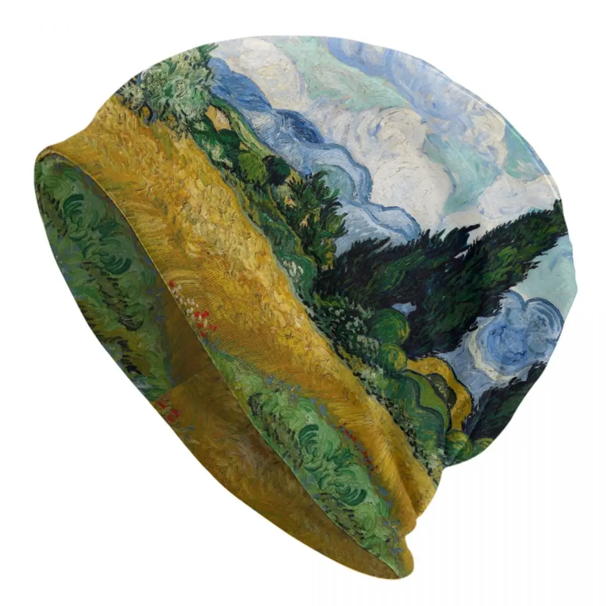 Wheat Field With Cypresses Skullies Beanies Caps Unisex Winter Warm Knit Hat Cool Adult Vincent Van Gogh Bonnet Hats Ski Cap