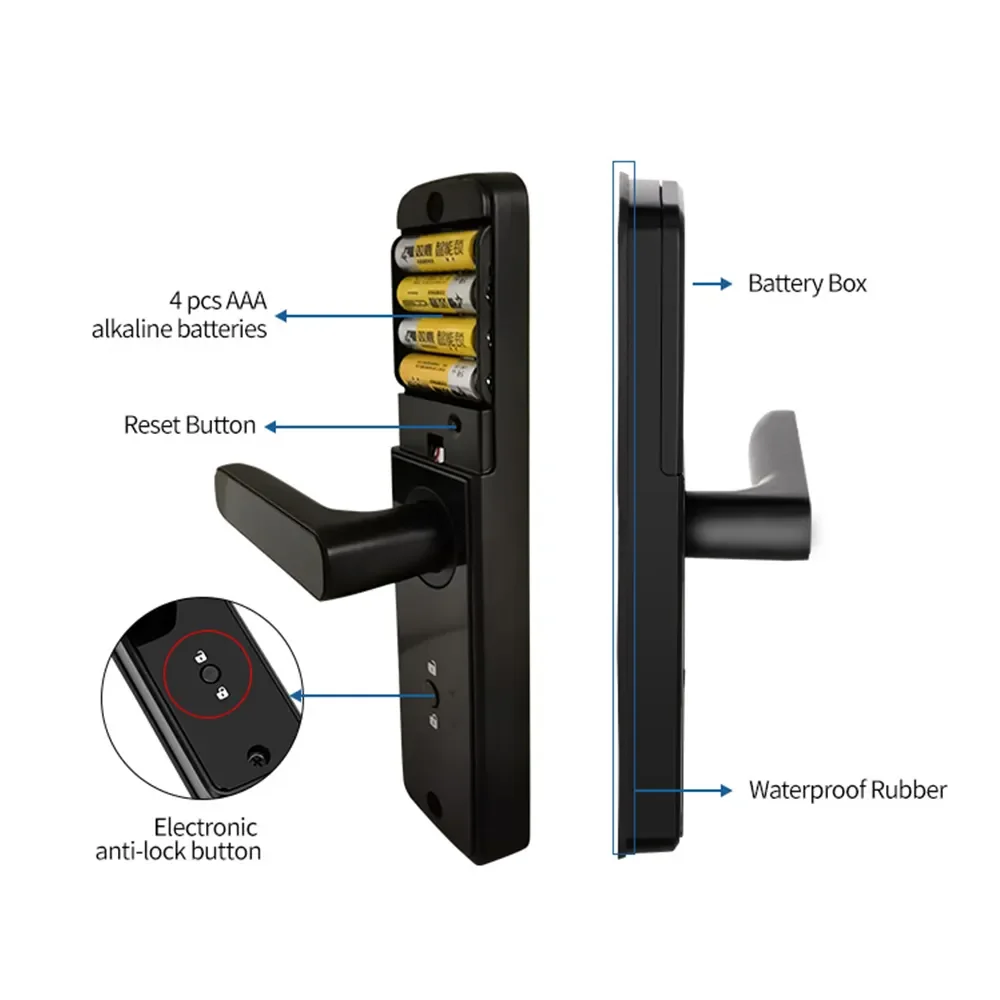 Euro mortise 4585 6072 Inteligentny zamek do drzwi Odcisk palca Tuya Wifi Zigbee Ttlock wifi BLE Brak potrzeby kod karty bramy Cyfrowy zamek do drzwi