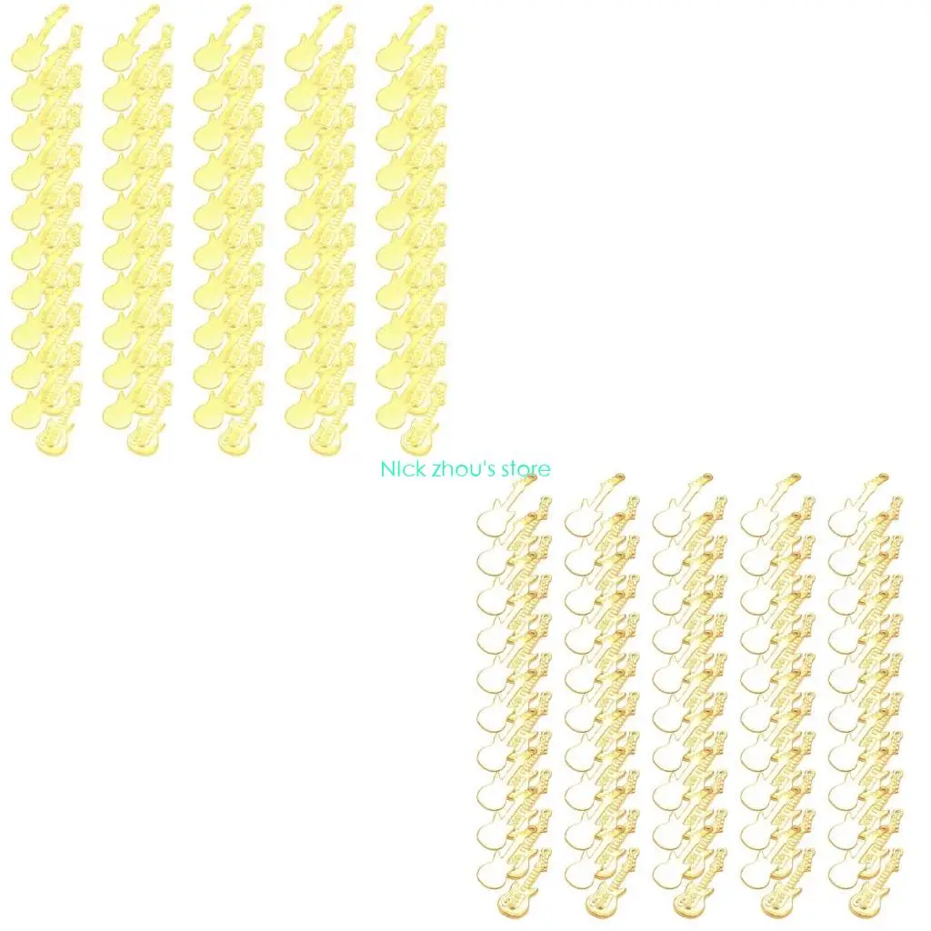 

E15E 100PCS Guitar Charm Small Pendant Jewelry Making Accessories Alloy Texture Suitable for Jewelry Making and Decoration