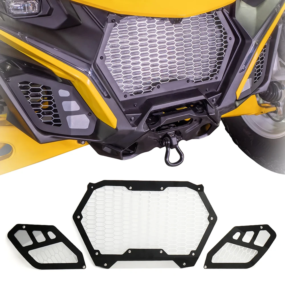 UTV Accessories For Can-Am maverick R Maverick R For CAN AM MAVERICK R 2024 2025 New Front Grill Kit Black Radiator Guards Set