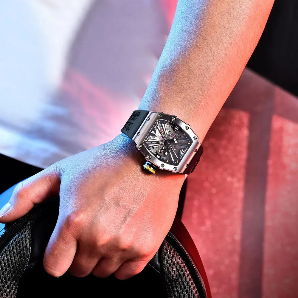 PAGANI DESIGN Top Brand Men Watch VH65 Quartz Watch Sapphire Glass Hollow Waterproof Automatic Date Night Light Watches Men Gift view 4