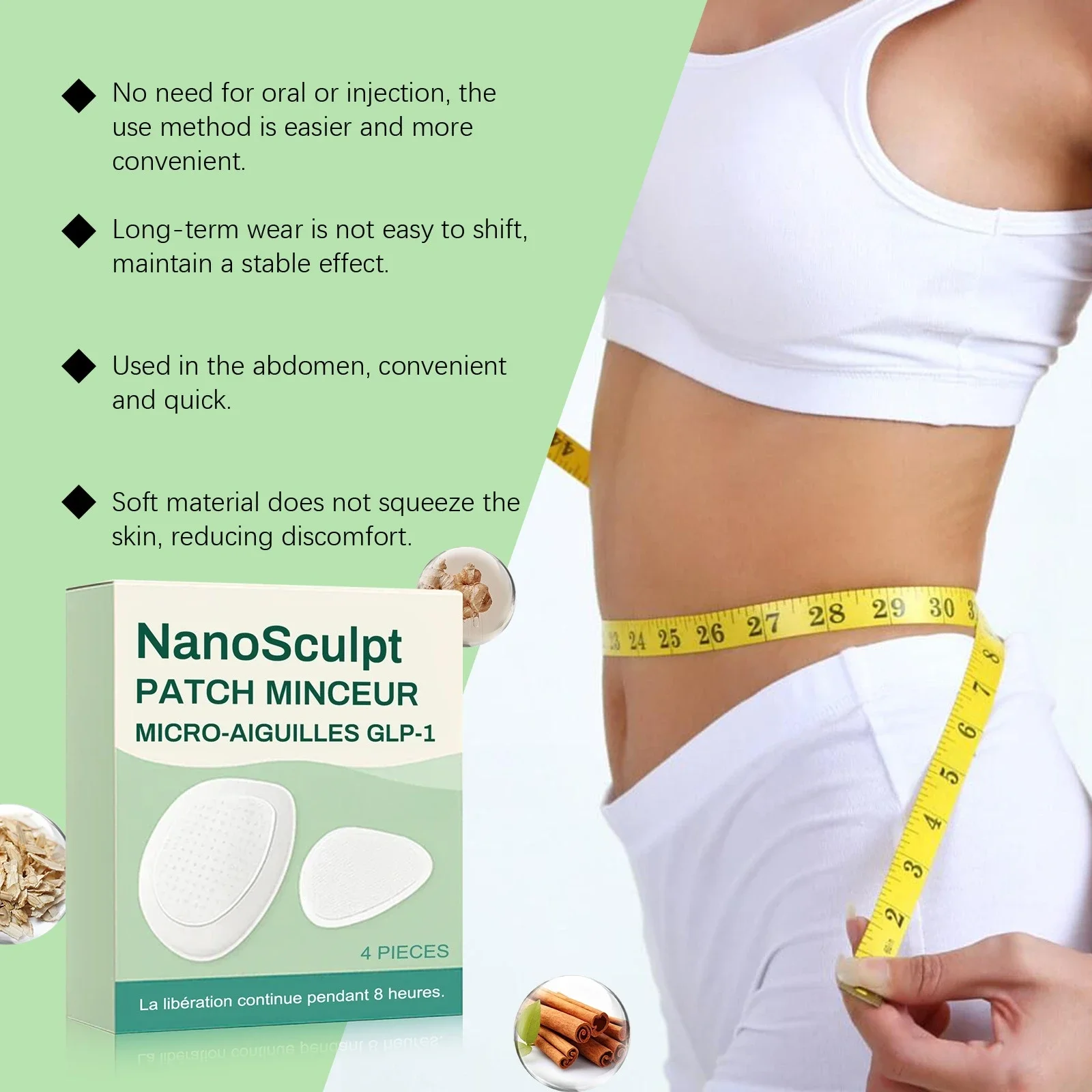 4個のセットで、99%の例では1ヶ月以内に理想の体型を達成します。