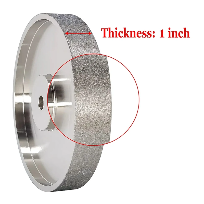 CBN Grinding Wheel, 6Inch Dia X 1Inch Wide, With 1/2Inch Arbor, Diamond Grinding Wheel For Sharpening HSS