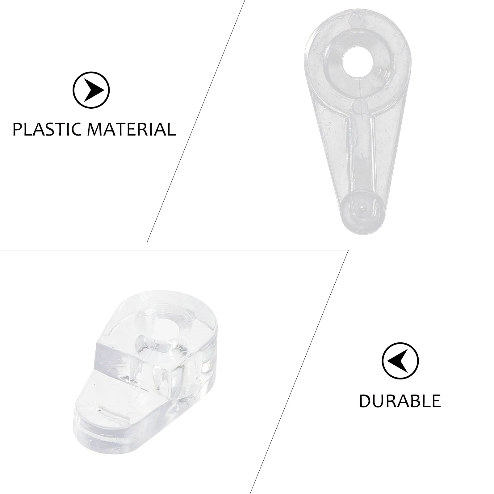 60 Sets Plastic Glass Clips Mirror Retainer Clips Reliable Mirror Holder for Cabinet Glass Fixing Installation