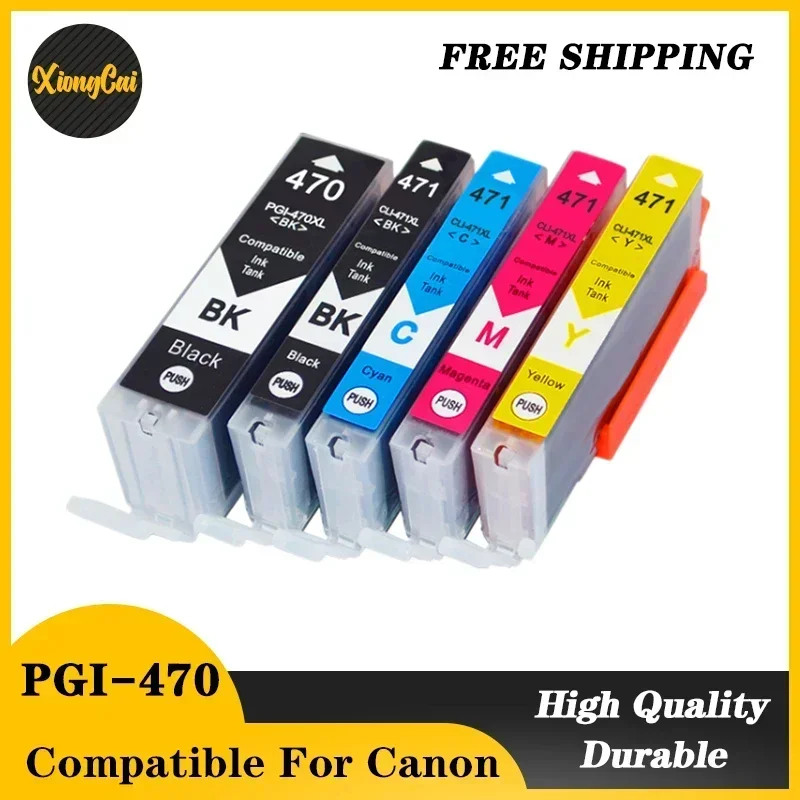 NEW 5PCS PGI470 CLI471 PGI-470 CLI-471 Compatible Cartridge 470XL 471XL For Canon PIXMA TS5040 MG5740 MG6840 TS6040 printer