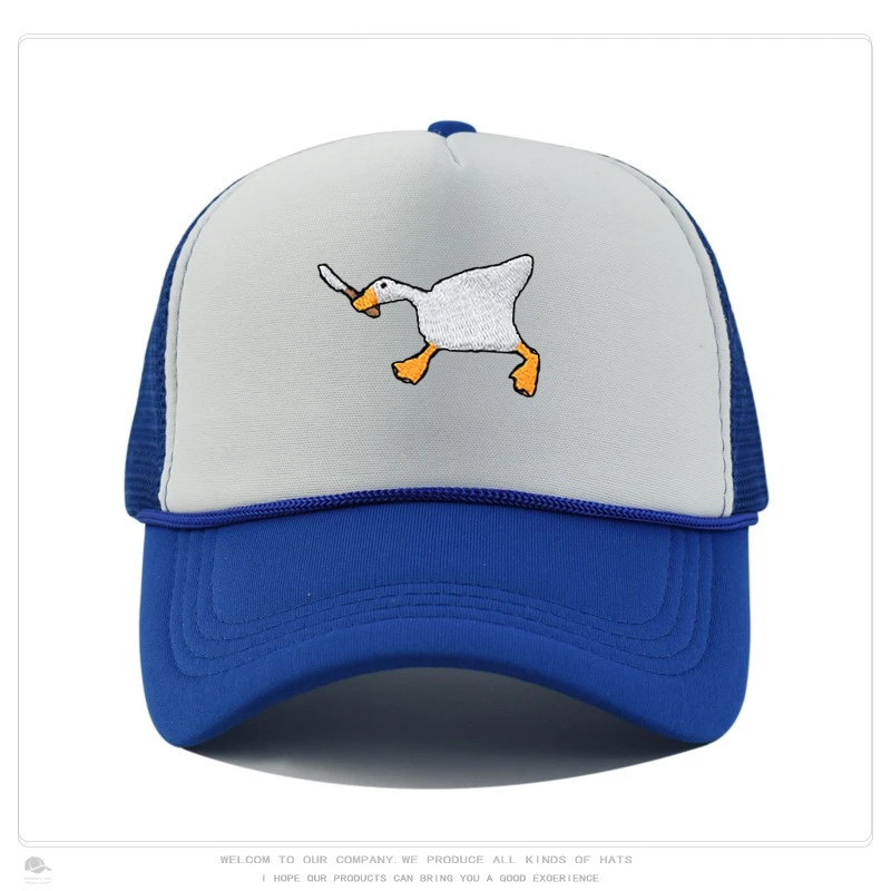 Geborduurde baseballpet met ganzenpatroon voor dames en heren, casual en modieuze eendenbekpet in stadsstijl - afbeelding 1