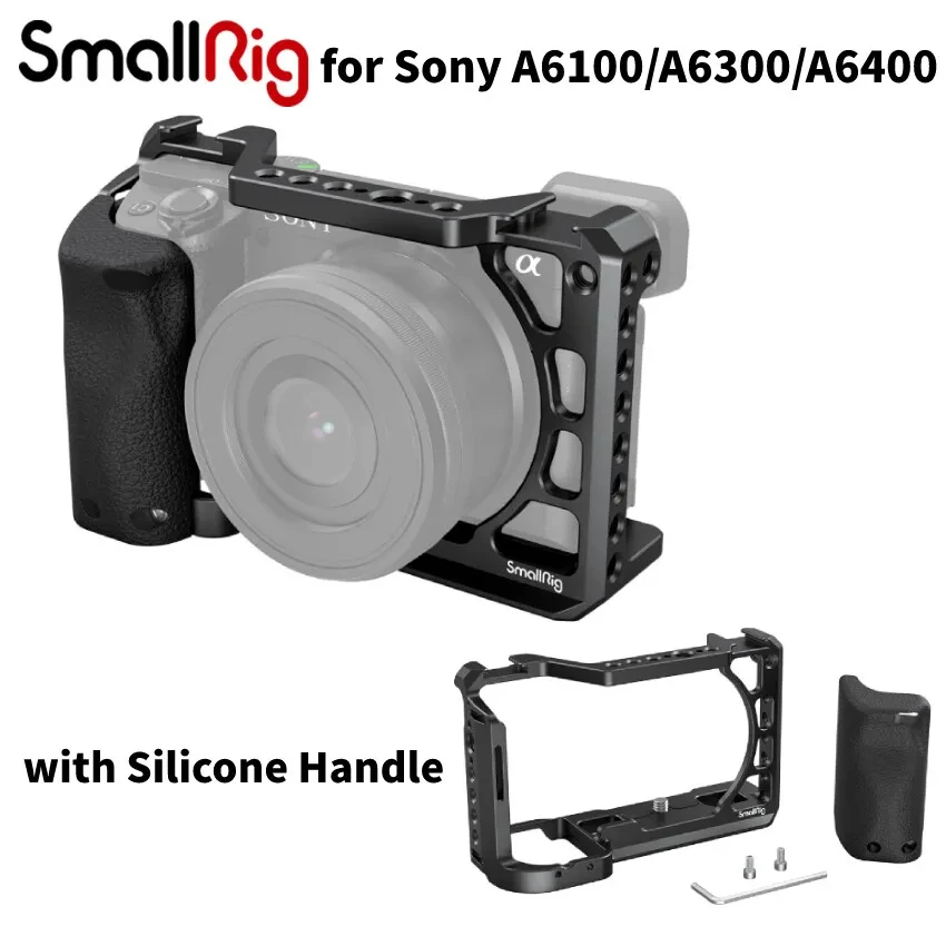 

SmallRig Camera Cage Handle Grip 1/4" Expansion Holes Box Cold Shoe Quick Release for Sony A6100 A6300 A6400 3164