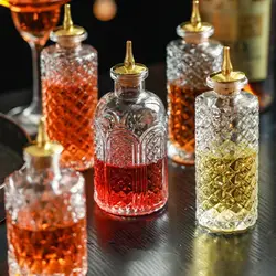 Vintage Bottle of Bitters Japanese-style Glass Via Bitter Dispenser Bottle Multi-function Sealing Bartender Bottle Party
