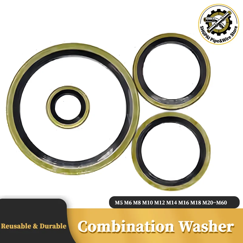 Bonded Seal Sealing Ring Assortment Kit Oil Drain Screw Combined Washer Seal Set M5 M6 M8 M10 M12 M14 M16 M18~M60 Oil Drain Plug