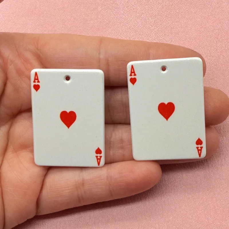 10pcs Acrylic Poker Pendant DIY Earrings, Earrings, Keychains, Pendant Material with Holes - view 6
