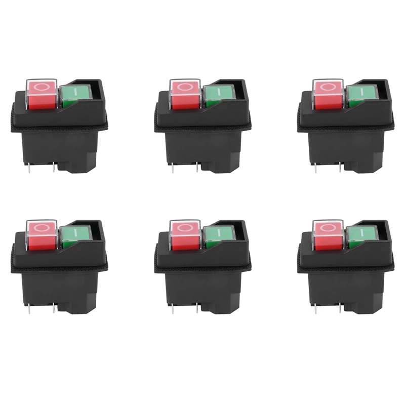 

6X Waterproof Electromagnetic Push Button Switch 5 Pins KJD17 220-240V Coil Magnetic Starter Power Tool Safety Switches