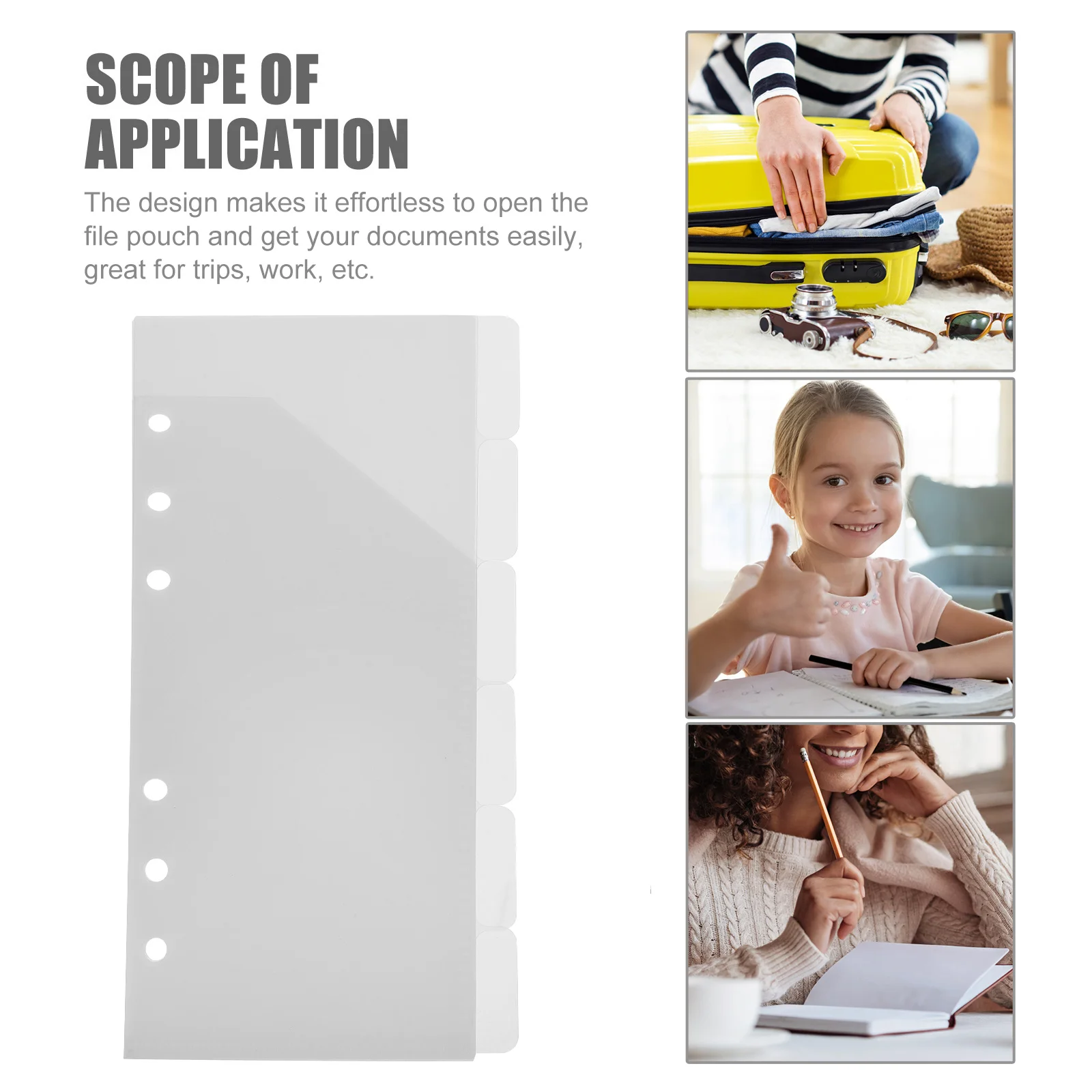 

1 комплект папок с вкладышами, водостойкий чехол для организации бумаги, билетов, визитных карточек, компактный карман для папок с 6 кольцами