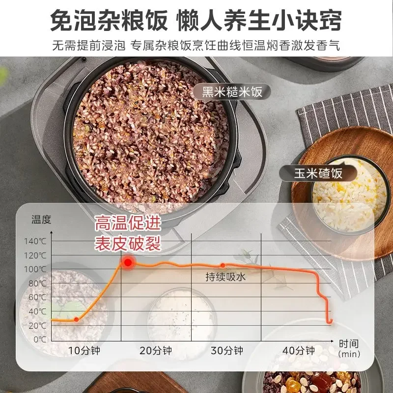ميديا قدر الضغط الكهربائي المنزلية 5L جالون مزدوج وعاء الحساء العميق جهاز طهي الأرز يمكن حجزها لطهي جهاز طبخ الأرز