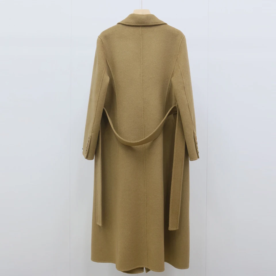 Promotion 2023 Spring Women Woolen Coat Classic Camel Color Open Stitch Long Sleeve Women Fashion Wool Coat Casaco Feminino