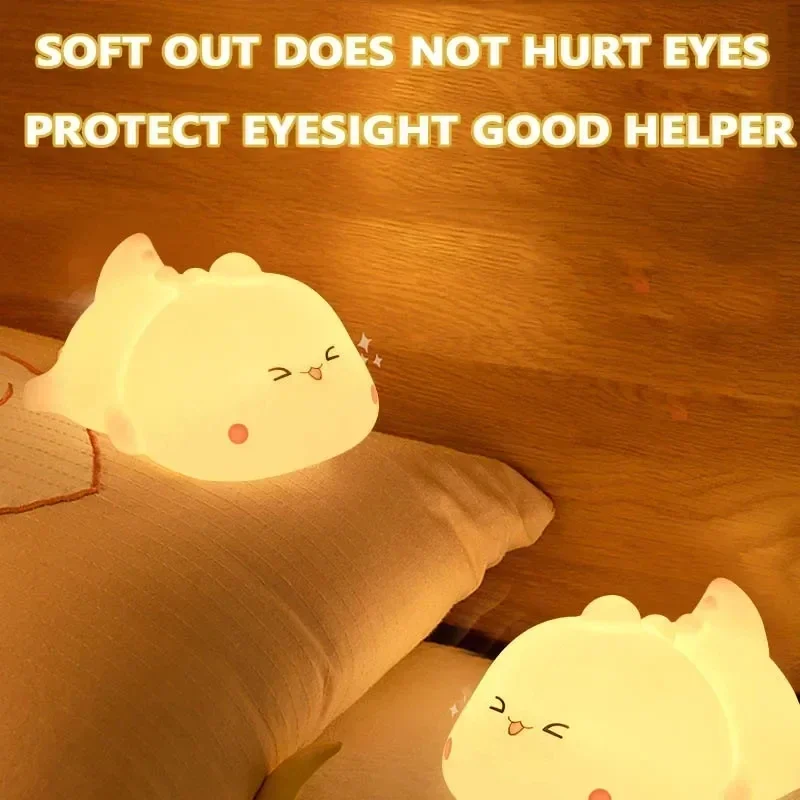 

LED Night Light Cute Little Bear/Deer Cartoon Animal Children's Silicone Light USB Charging Bedside Decoration Birthday Gift