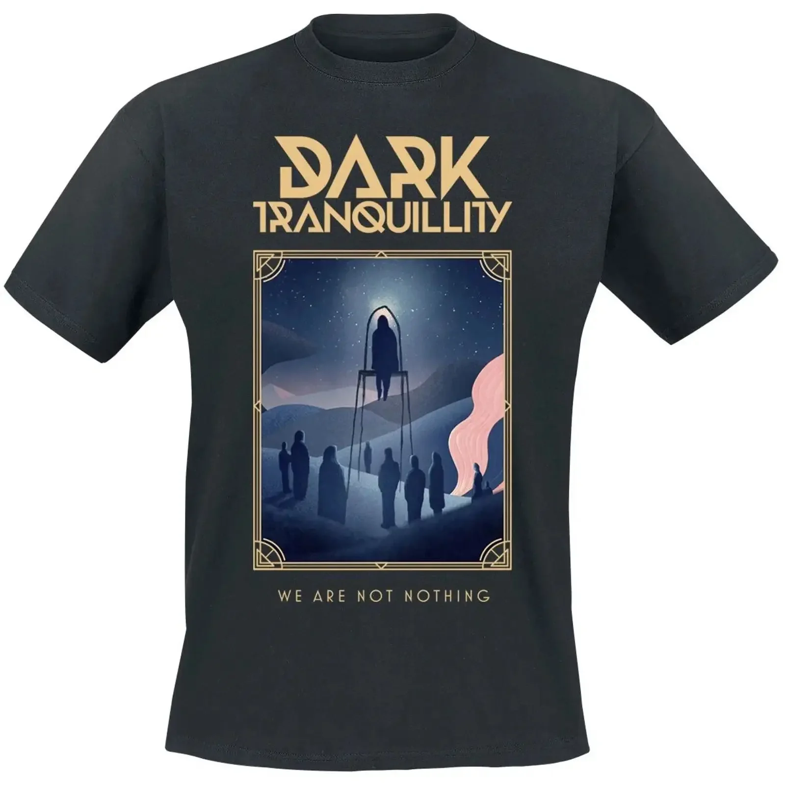 T-shirt Dark Tranquility pour hommes, Not Nothing, noir, vintage, style streetwear, confortable, légèrement délavé