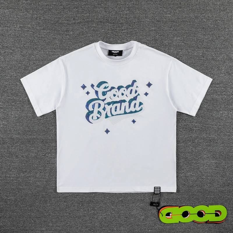 26SS New High-Quality GOODBRAND T-Shirt Trend American Style Spangle Transfer Short Sleeve Men Women