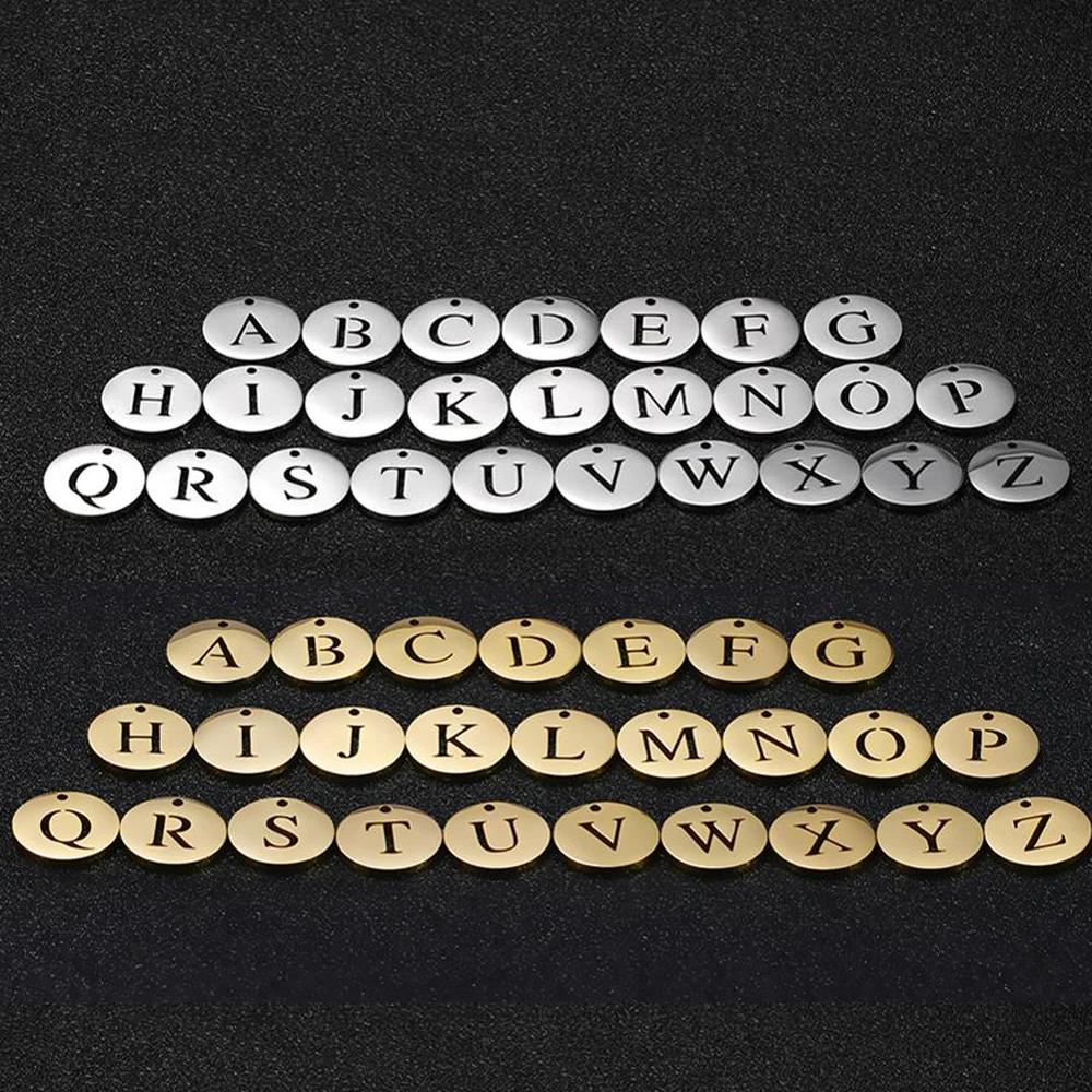 Cazador Stainless Steel 26 Initial Letter Charms for Jewelry Making DIY Alphabet Pendant for Necklace Bracelet Earrings 2024