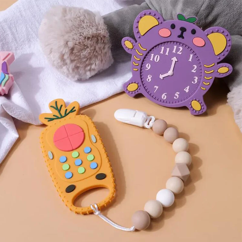 Baby Toys 0 12 Months Rattle Teether Toys Babies Chew Teething Silicone Sensory Development Games Montessori Educational Toy