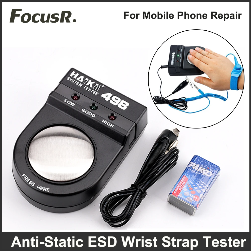 Anti-Static ESD Wrist Strap Tester Static Electricity Detection Monitor Anti-oxidation Contact Resistance For Phone Repair Tools