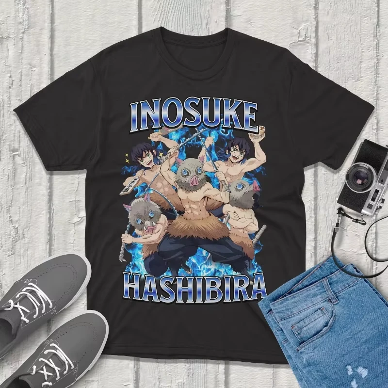 

Inosuke Hashibira Kimetsu No Yaiba Demon Killer T-Shirt Anime Graphics T-Shirt Vintage Streetwear Unique Design t shirt
