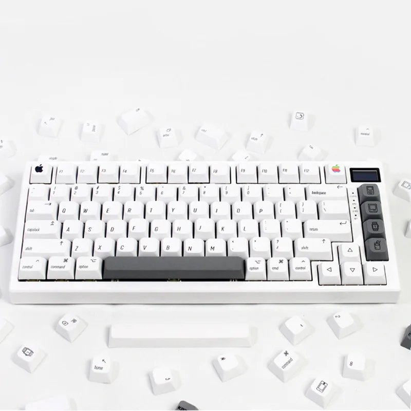 Mínimo branco apple macintosh estilo keycaps para teclado mecânico, perfil xda, pbt, conjunto de 137 peças