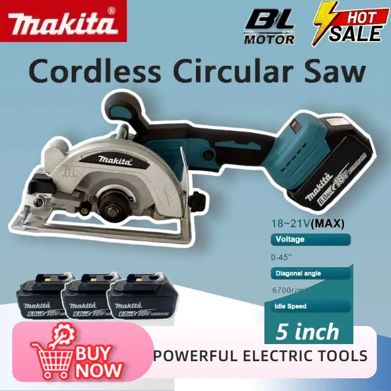 

Makita 5Inch Brushless Electric Circular Saw Cordless Handheld Multifunctional Wood Metal Cutter Power Tool For Makita Battery