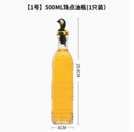 500ml Transparante Glazen Olijfoliefles Lekvrij Keuken Kruiden Sojasaus Azijn Drukklep Type Cruet Barbecue Fles