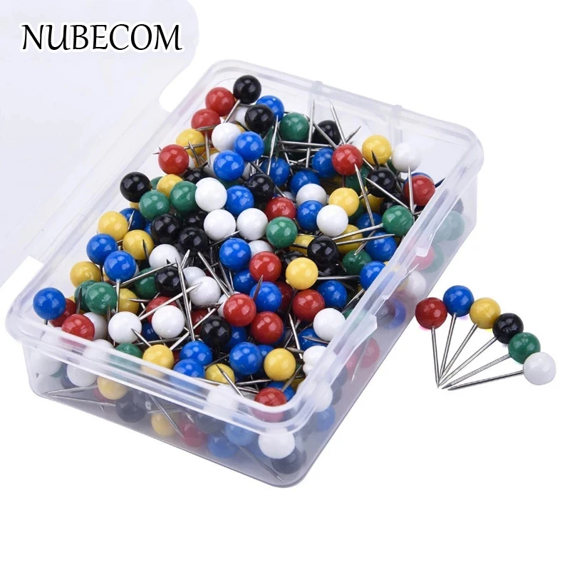 NUBECOM 100pcs/lot DIY Patchwork Sewing Pins Colorful Pearl Light Locating Pins Positioning Needle Garment Accessory