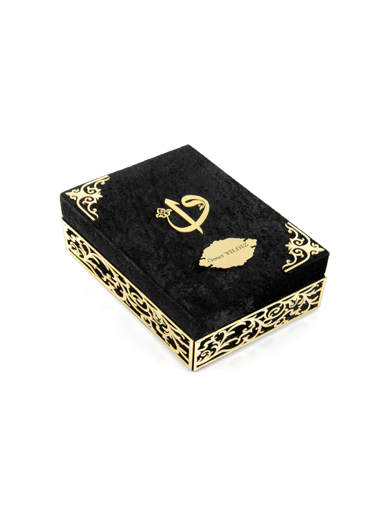 The Noble Quran Velvet Covered Special Box Plexi Decorated Perfect Gift To Your Loved Ones Mother Black Color