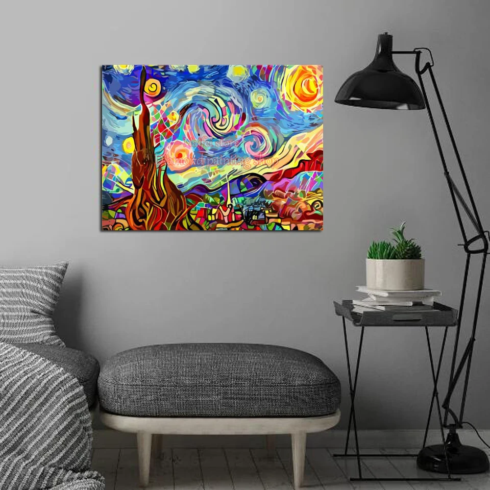 Starry Funny Alpaca 5D Diamond Painting DIY Diamond Embroidery Scream Art Hands Of God Starry Night Cross Stitch Home Decor Gift