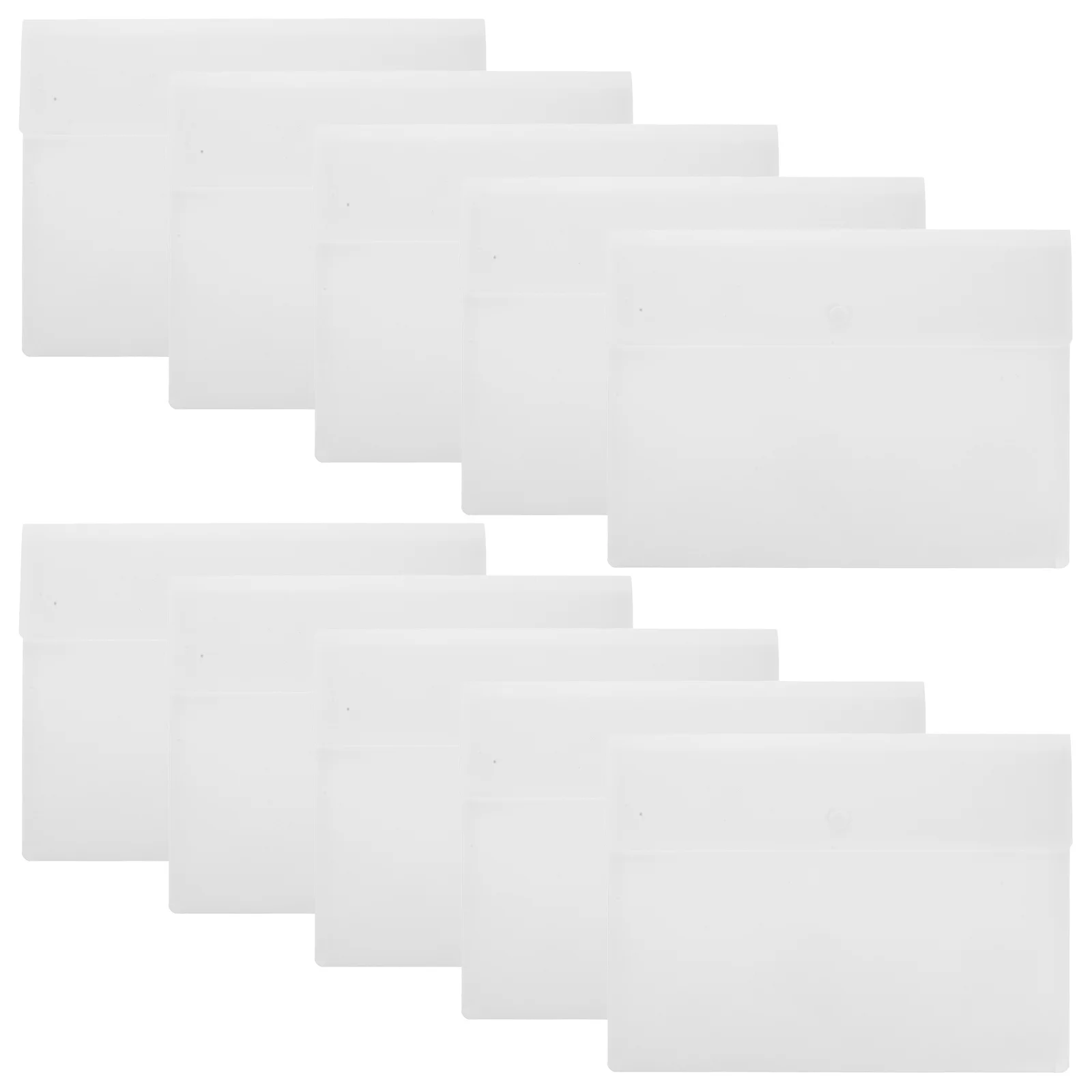 10Pcs Office File Document Bags Waterproof Plastic Folders Large Capacity Snap Button Document Organizers for Important Papers