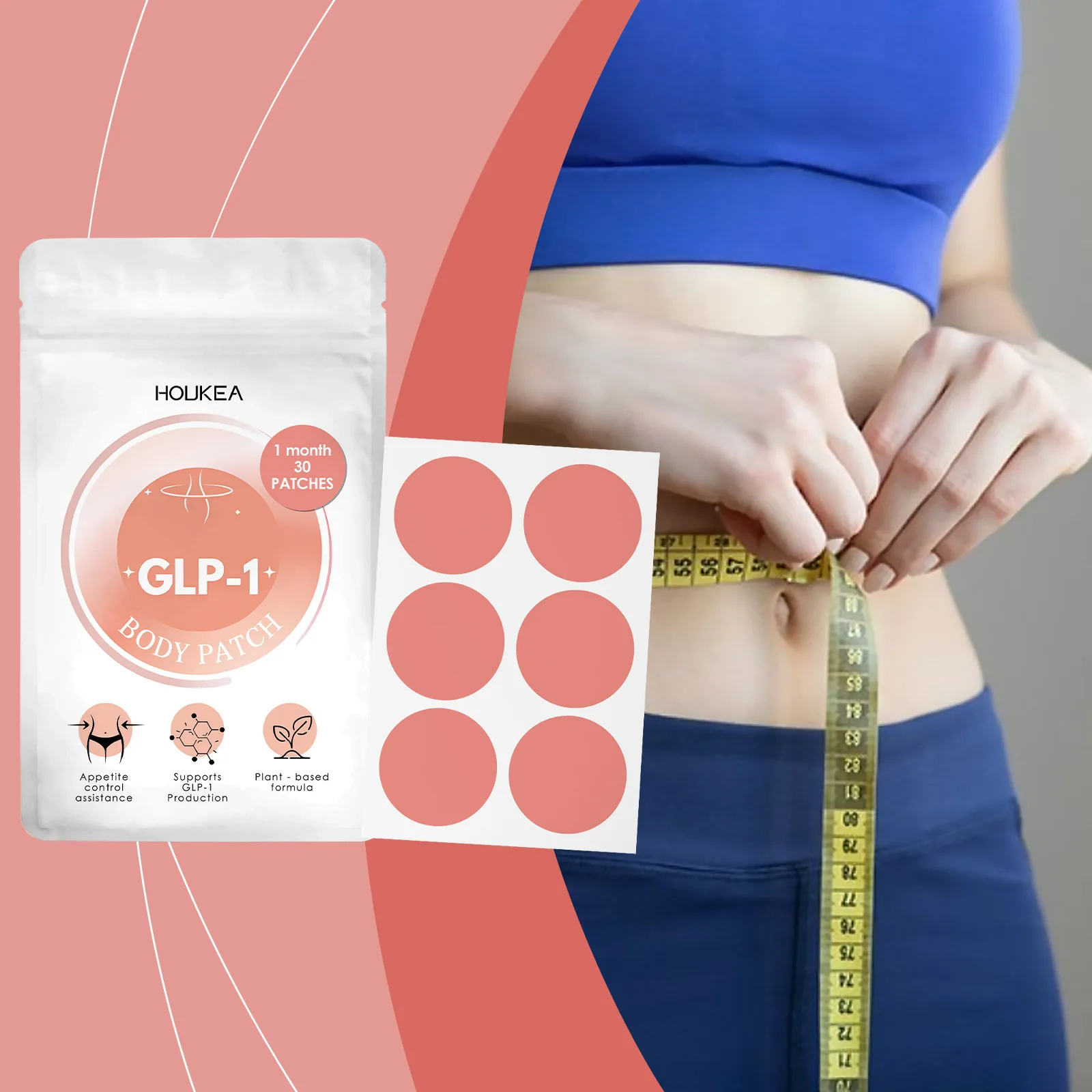 

Glp-1 Body Patch Control Appetite Weight Loss Management Line Contouring Slimming Regulate Insulin Secretion Beauty Health Tool