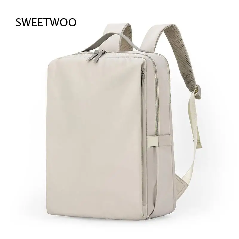 Beige Beige Minimalist Laptop Backpack Square Shape Multi Compartment Water Resistant Business Commute School Daypack Unisex - Aliexpress Deal