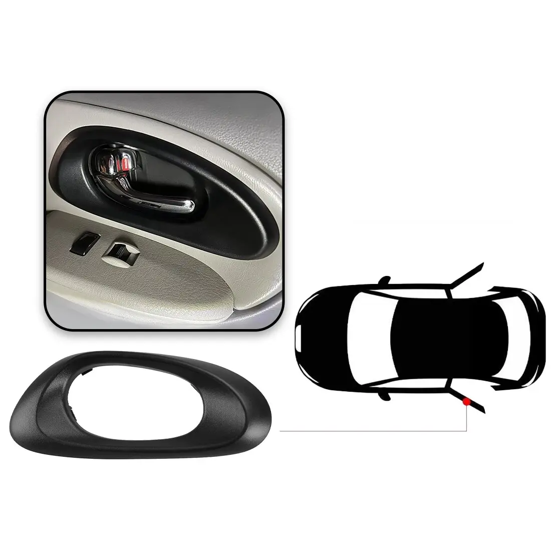 15214506 Car Rear Left Inside Interior Door Handle Trim Fit For Chevrolet Trailblazer 2002-2009 Black