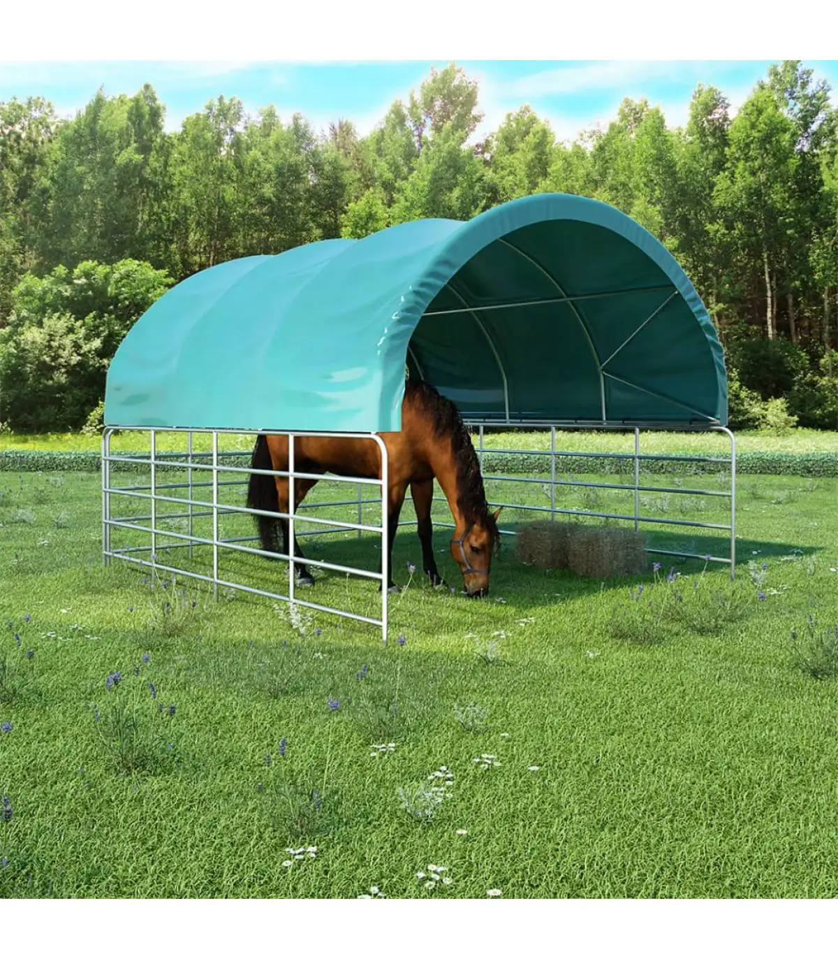 3,7x3,7 m green PVC cattle carp and gazebos