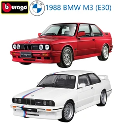 Bburago 1998 BMW M3 (E30) Sports Cars Model 1:24 Scale Alloy Static Die Cast Vehicles Collectible Model Car Toys For Adults