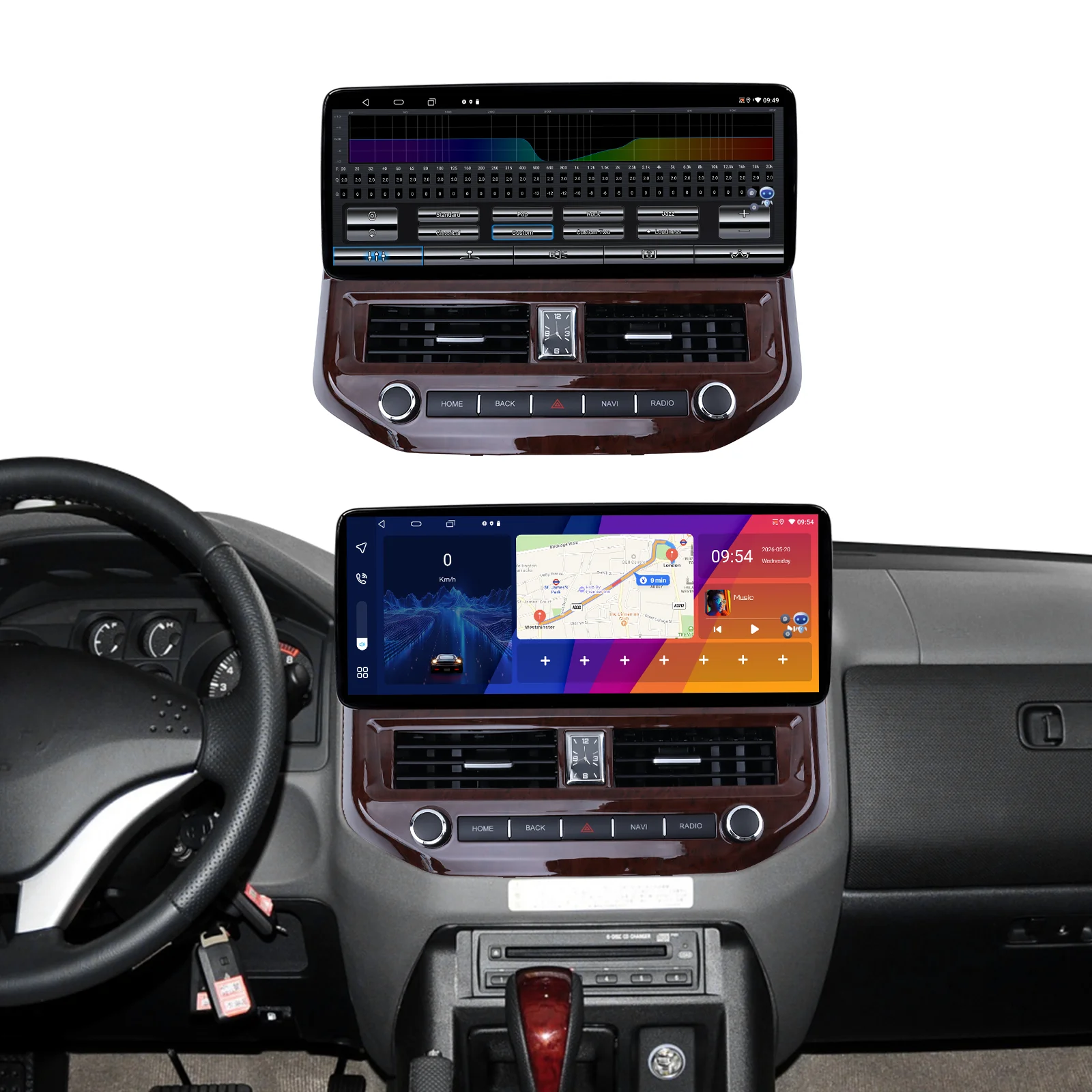 12.3-Inch built-in 2DIN car radio audio frame dashboard internals for Mitsubishi Pajero V73 2004-2011 Android