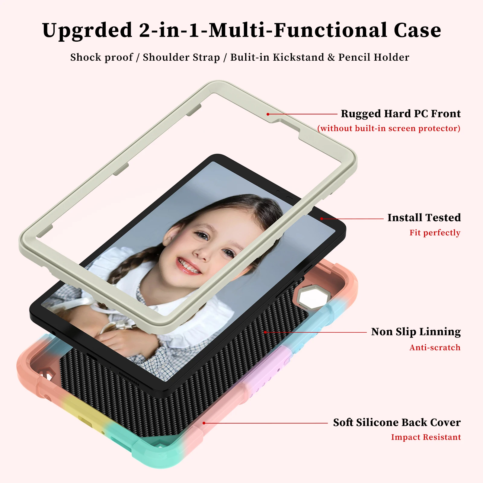 Colourful Case For Samsung Tab A11 2025 A9 2023 8.7 inch SM-X133 X135 X110 X115 X117 Butterfly Cover Shockproof Kids PC+Silicone
