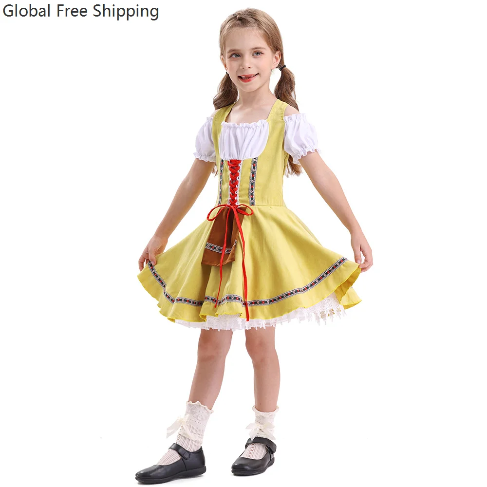 2025 New Cute Baby Beer Party Dress Cosplay German Munich Oktoberfest Costume Girls Fake Two-piece Festival One-piece Beer Cloth