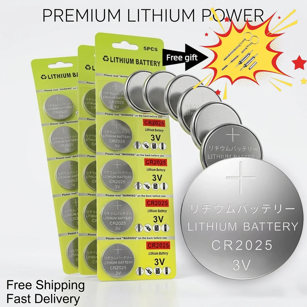 

CR2025 3V Button Battery Lithium Coin Cell for Car Key Remote Watch Toy Control DL2025 KCR2025 BR2025