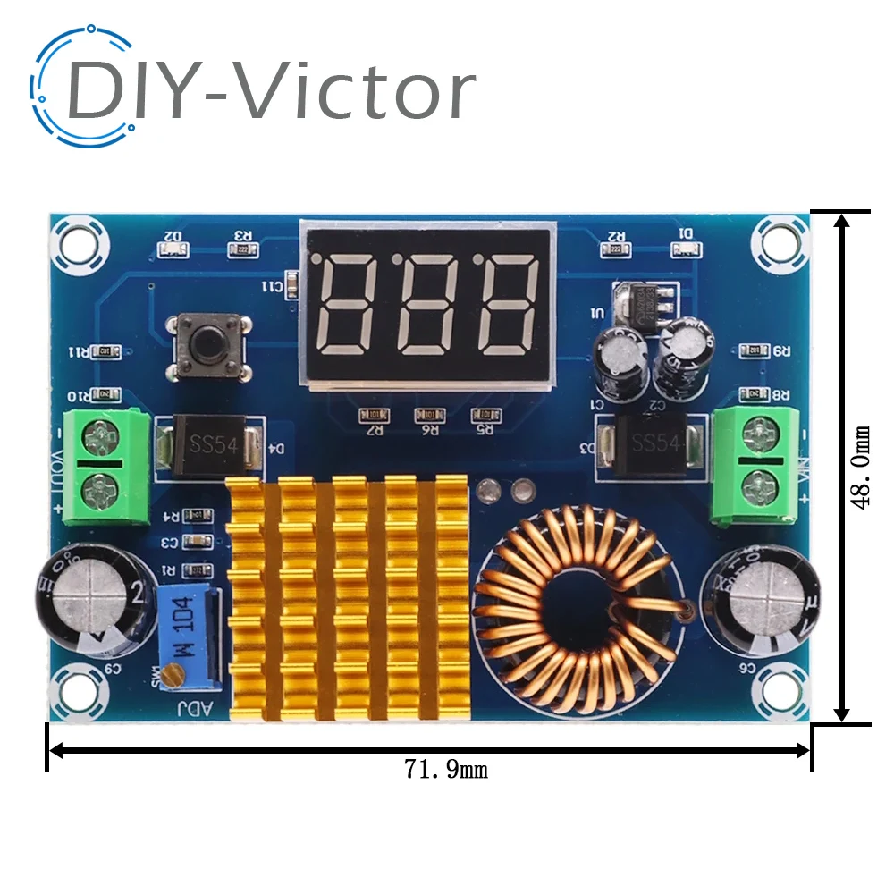 XH-M411 DC 3V-35V To DC 5V-45V Boost Module Digital Voltmeter DC-DC Step Up Module Boost Converter Board 5A Power Adjustable