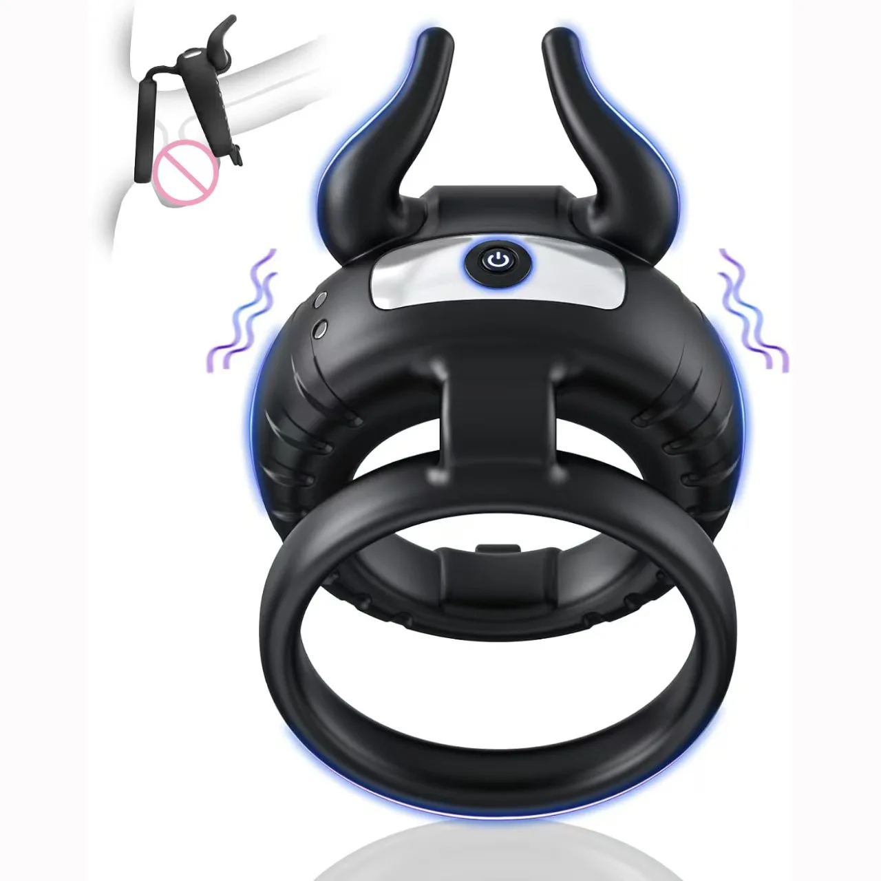 Dual Motor Strong Vibration Lock Ring for Men and Women, Sex Toy Massager for Men, Male Restraint Delay Penis Training Massager, Female Clitoral Massager