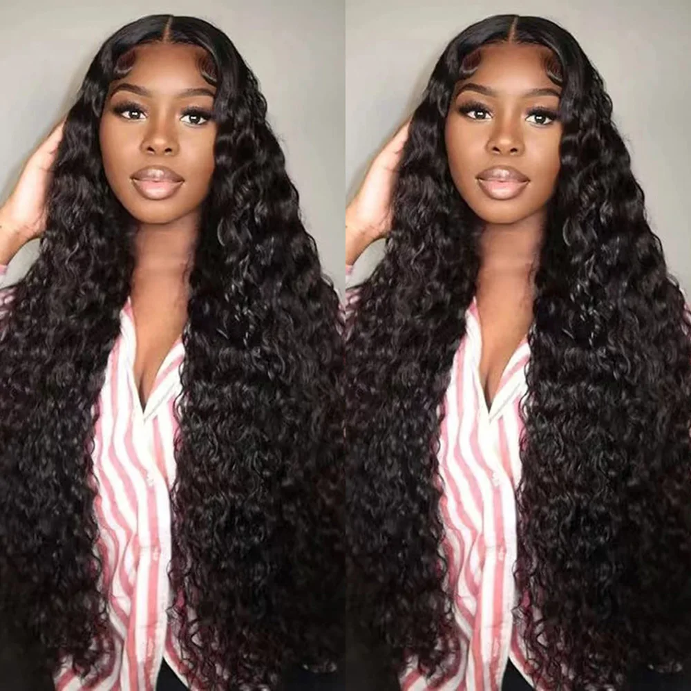 

30 Inch Wear And Go Glueless 5x5 Lace Closure Wig Water Wave 5x5 Transparent Lace Closure Wigs Human Hair For Women 200% Density