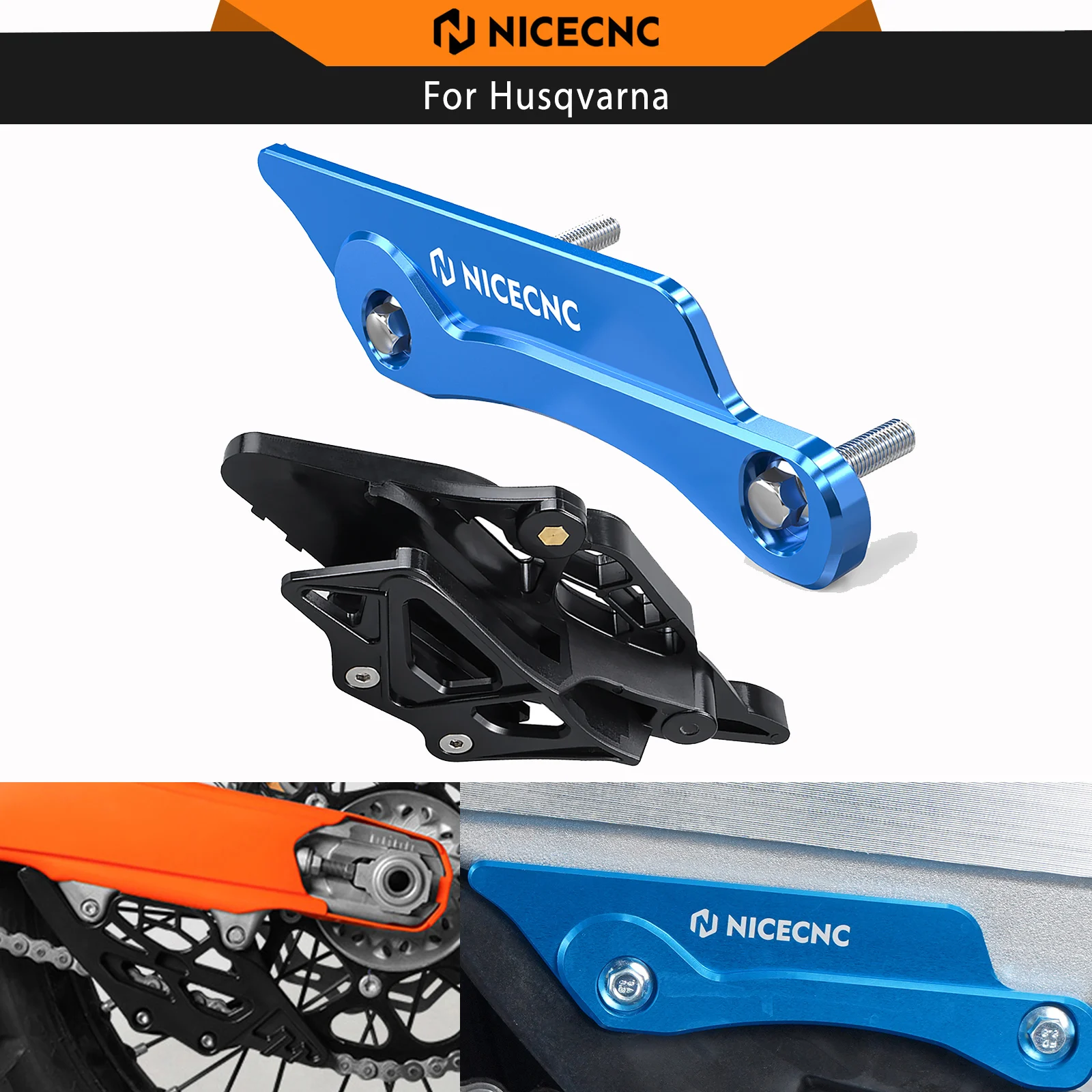 NICECNC Rear Chain Guide & Swingarm Guard For Husqvarna TE300 TE250 FE350 TE150 FE 450 501 250 2024 TX300 TC125 FX350 2023-2024