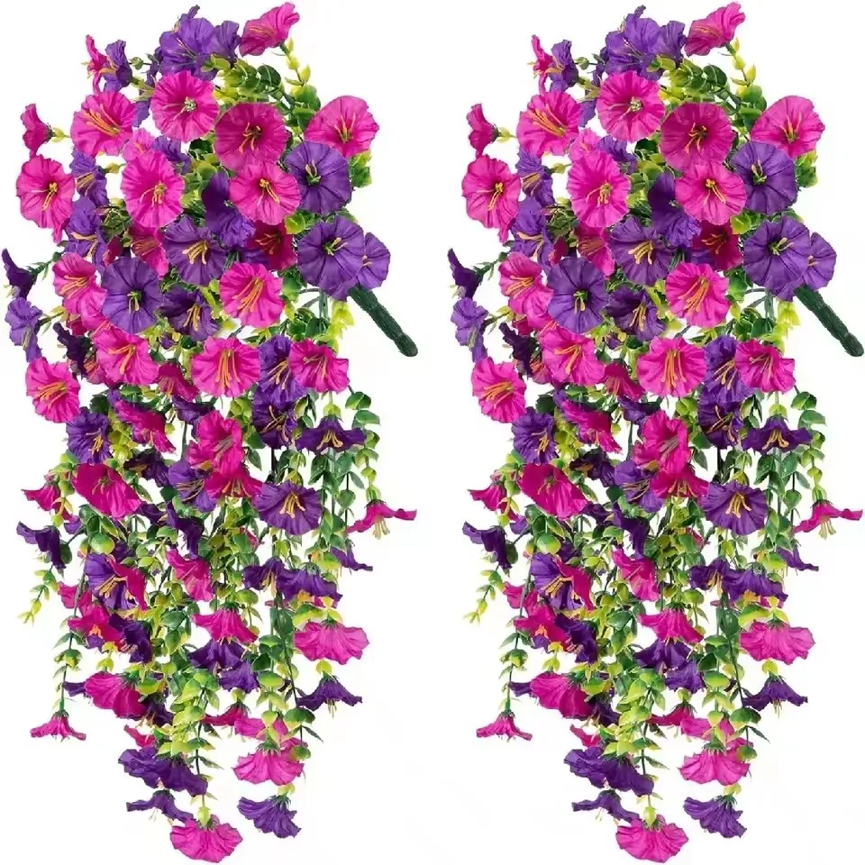 1-10 stuks UV-bestendig kunstmatige Morning Glory & Eucalyptus hangend decor - perfect voor huis, tuin, bruiloften |   Veelzijdig buiten
