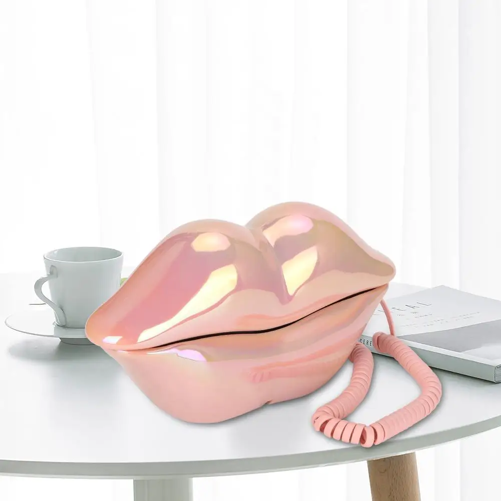 Novelty Lip-Shaped Telephone - Multi-Functional Desk Decor & Landline Phone for Home Use