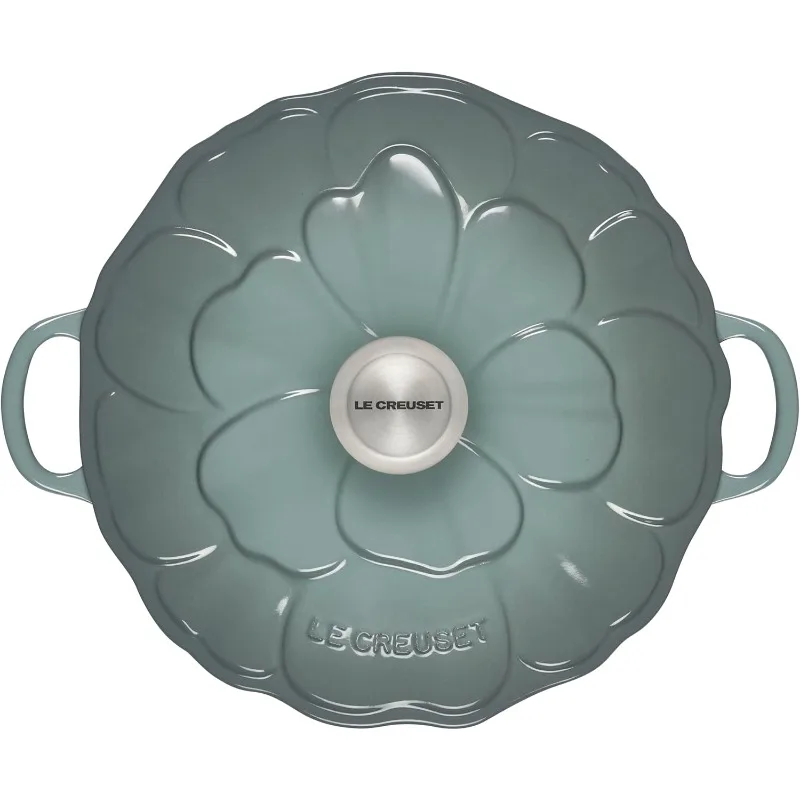 Signature Enameled Cast Iron Petal Braiser, 2.25qt., Sea Salt