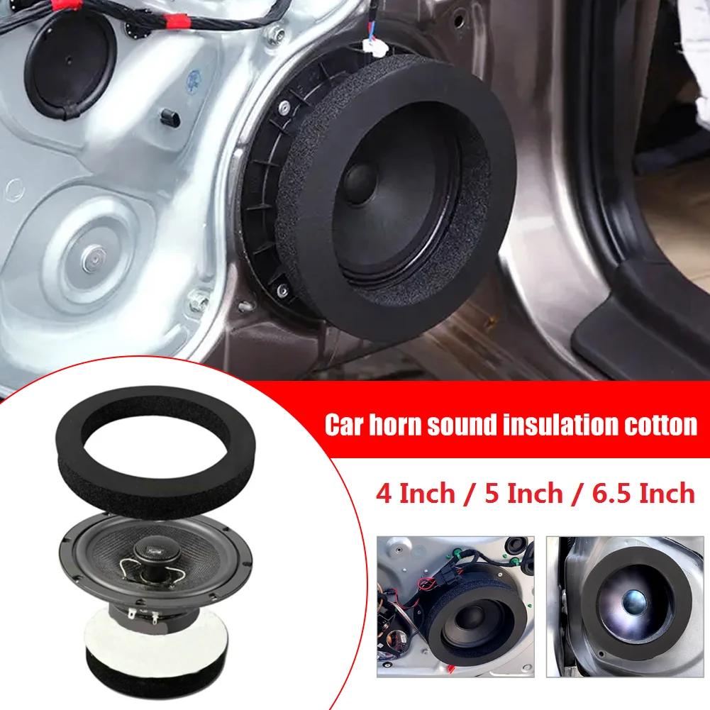 4/5/6.5 Inch Universal Car Speaker Ring Bass Door Trim Sound Insulation Cotton Audio Speaker Sound Self Adhesive Insulation Ring