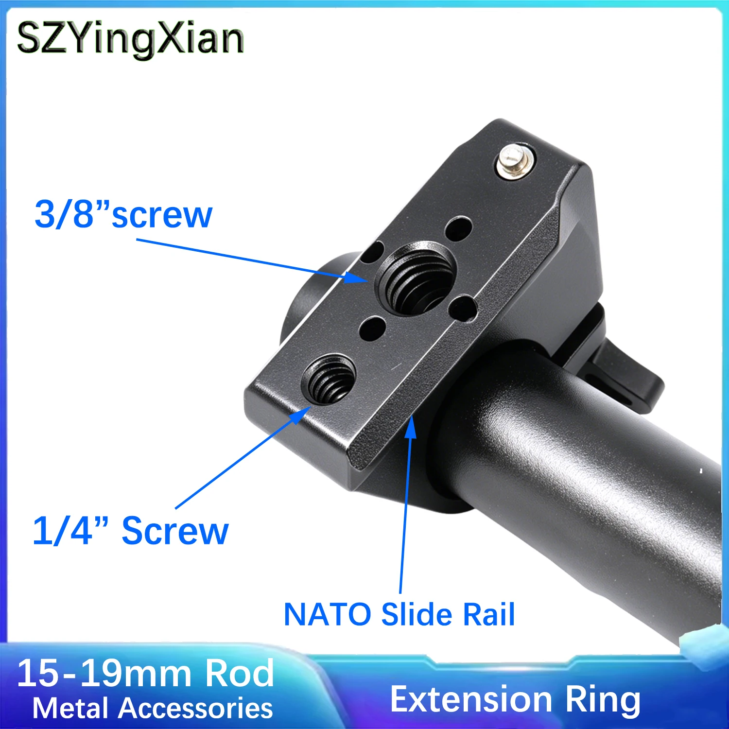 Photography 15mm 19mm Rod Mount Clamp NATO Rail Expansion Bracket 1/4